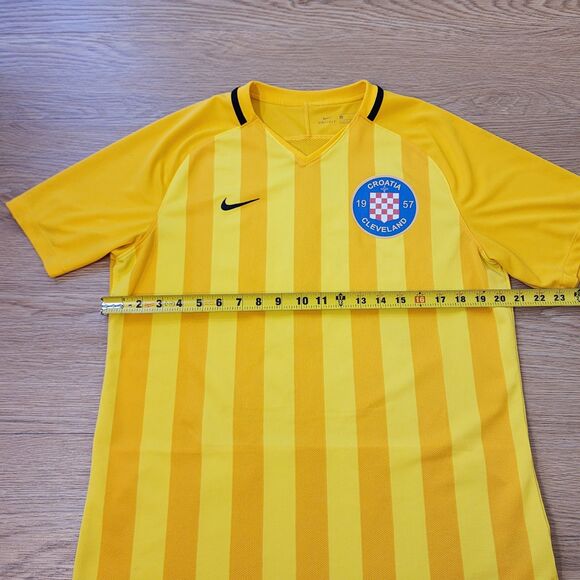 Nike Football Jersey Shirt Mens L Neon Yellow Official Croatia Soccer Pullover - Picture 4 of 12